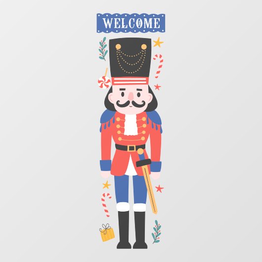 Welkom Notenkraker Soldaat Kerstvakantie Raamsticker (Vel)