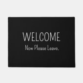 Welkom Nu Alsjeblieft Weg Grappige Introvert Deurmat (Voorkant)
