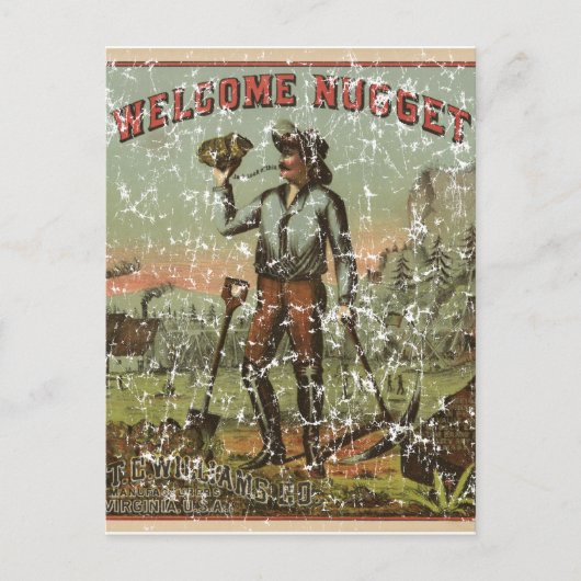 Welkom Nugget-1904 - zwaar getroffen Briefkaart (Voorkant)