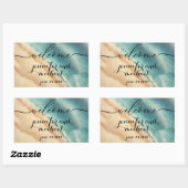 Welkom Ocean Beach Blue Waterverf Rechthoekige Sticker (Vel)