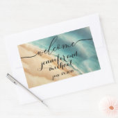 Welkom Ocean Beach Blue Waterverf Rechthoekige Sticker (Envelop)