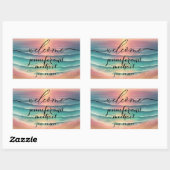 Welkom Ocean Beach Waterverf Zee Zon Rechthoekige Sticker (Vel)