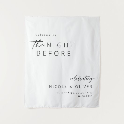 Welkom Oefendiner De Nacht Voor Wandkleed (Voorkant)