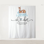 Welkom Oh Deer Baby shower Blue Cloud Wandkleed (Voorkant)