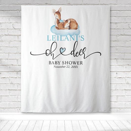 Welkom Oh Hert Baby Shower Blauwe Wolk Wandkleed