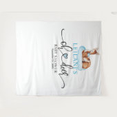 Welkom Oh Hert Baby Shower Blauwe Wolk Wandkleed (Voorkant (horizontaal))