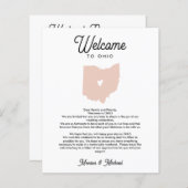 Welkom OHIO-brief en reisroute WEDING ELKE KLEUR (Voorkant / Achterkant)