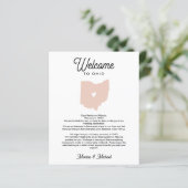 Welkom OHIO-brief en reisroute WEDING ELKE KLEUR (Staand voorkant)