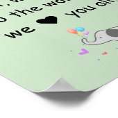 Welkom, olifant, muurdecoratie voor kinderkamer poster (Hoek)