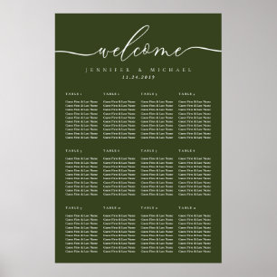 Welkom Olijfgroene Stoelen voor Trouwtafel Poster