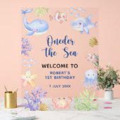 WELKOM ONDER HET ZEE eerste verjaardagsfeestje Acryl Bord (Huwelijk)