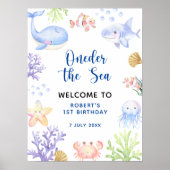 WELKOM ONDER HET ZEE eerste verjaardagsfeestje Poster (Voorkant)
