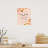 Welkom Ontvangst van Abriot Blush Floral Weddensch Poster (Keuken)