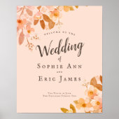 Welkom Ontvangst van Abriot Blush Floral Weddensch Poster (Voorkant)