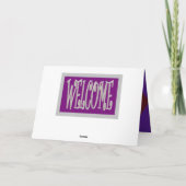Welkom ontwerp grijs en paarse Met Tekst Kaart (Achterkant)