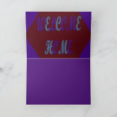 Welkom ontwerp grijs en paarse Met Tekst Kaart (Binnen)