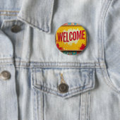 Welkom ontwerp op  ronde button 5,7 cm (In situ)