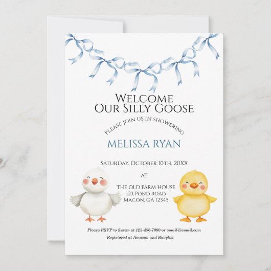 Welkom onze kleine gans kaart (Voorkant)