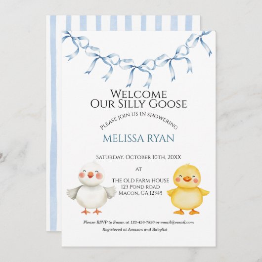 Welkom onze kleine gans kaart (Voorkant / Achterkant)