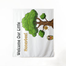 Welkom onze kleine honingbij baby shower wandtapij