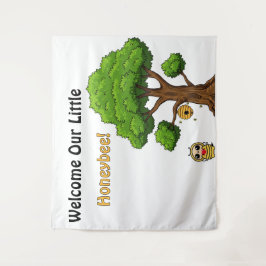 Welkom onze kleine honingbij baby shower wandtapij wandkleed