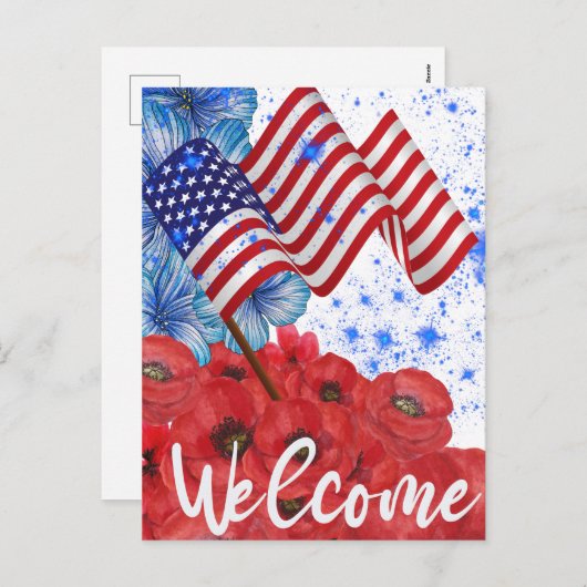 Welkom op 4 juli feestdagenkaart (Voorkant / Achterkant)