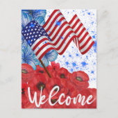 Welkom op 4 juli feestdagenkaart (Voorkant)