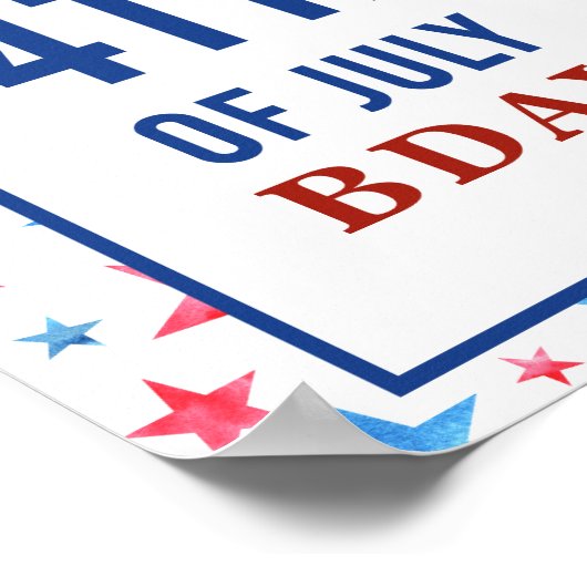 Welkom op 4 juli Patriotic Red Blue Poster (Hoek)
