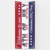 Welkom op 4 juli Stars and Stripes Spandoek (Verticaal)