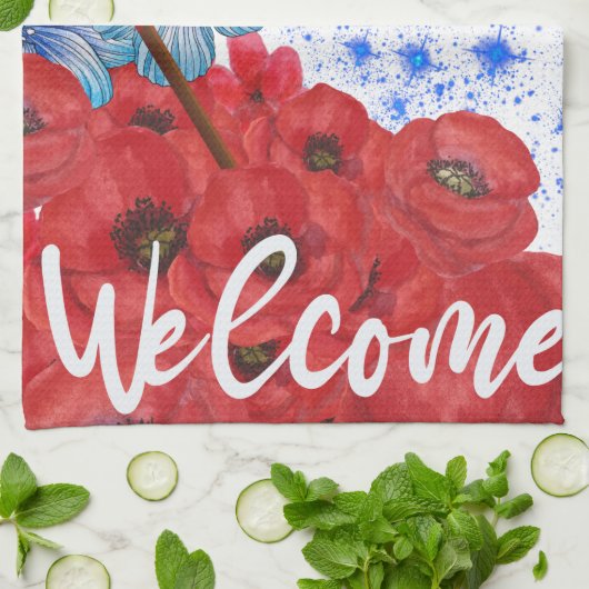 Welkom op 4 juli theedoek (Gevouwen)