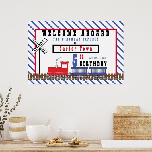 Welkom op 5th Birthday Express Train Poster (Keuken)