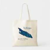 Welkom op Aruba Blue Map Movable Heart Tote Bag (Voorkant)