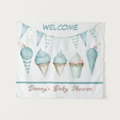 Welkom op baby shower voor jongen wandkleed (Voorkant (horizontaal))