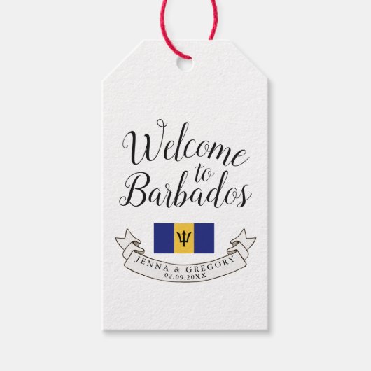 Welkom op Barbados | Bestemmingsweddenschap Cadeaulabel (Voorkant)