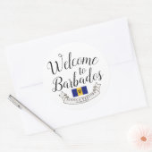 Welkom op Barbados | Bestemmingsweddenschap Ronde Sticker (Envelop)
