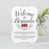 Welkom op Bermuda | Trouwcadeau Bestemming Kaart (Staand voorkant)