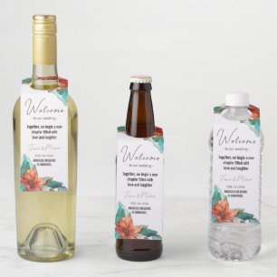 Welkom op bruiloft Hibiscus Serenade Paradise Flessenhanger