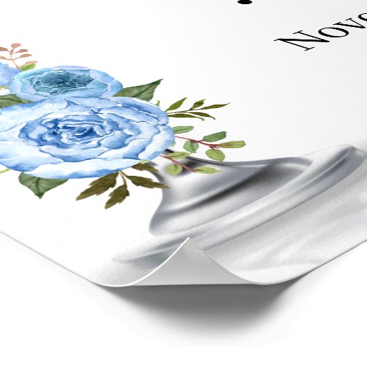 Welkom op Bubbles & Brews Koppel Bruiloft Blauw Poster (Hoek)