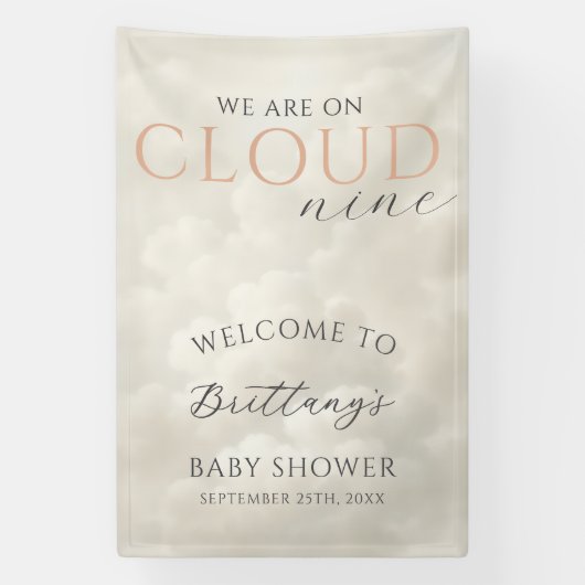 Welkom op Cloud Nine Wolken Baby Shower Spandoek (Verticaal)