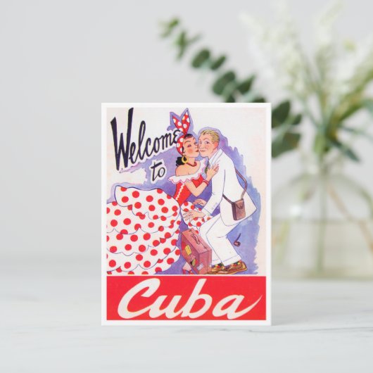 Welkom op Cuba, oud briefkaart (Staand voorkant)