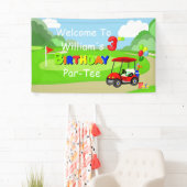 Welkom op de 3e verjaardag van de rode golfkar voo spandoek (Insitu)