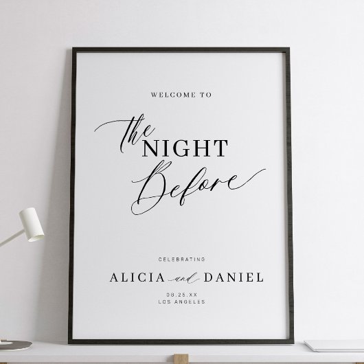 Welkom op de avond voor repetitie diner teken perfect poster