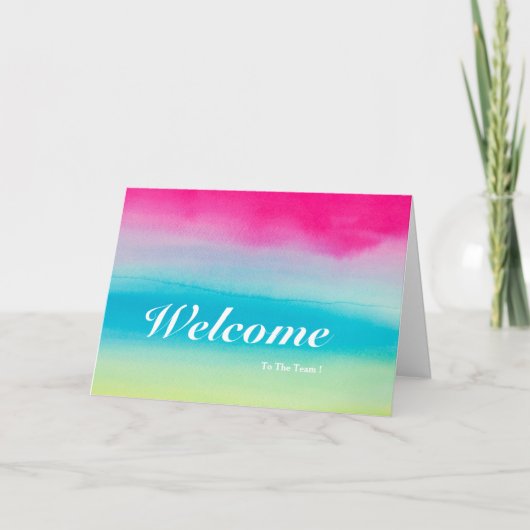 Welkom op de blauwe achtergrond van het team kaart (Voorkant)