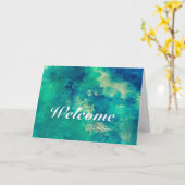 Welkom op de blauwe achtergrond van het team kaart (Gele Bloem)