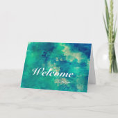 Welkom op de blauwe achtergrond van het team kaart (Voorkant)