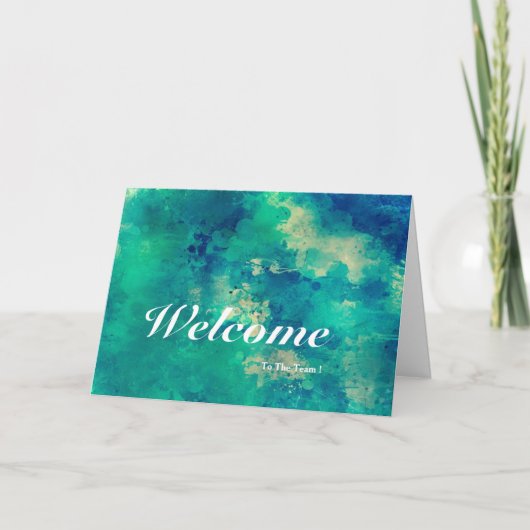 Welkom op de blauwe achtergrond van het team kaart (Voorkant)