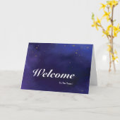 Welkom op de blauwe achtergrond van het team kaart (Gele Bloem)