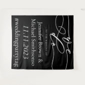 Welkom op de bruiloft eenvoudig we doen zwart wandkleed (Voorkant (horizontaal))