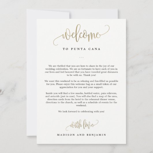 Welkom op de bruiloft en Kaart op de route Faux Go (Voorkant)