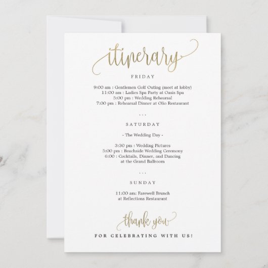 Welkom op de bruiloft en Kaart op de route Faux Go (Achterkant)